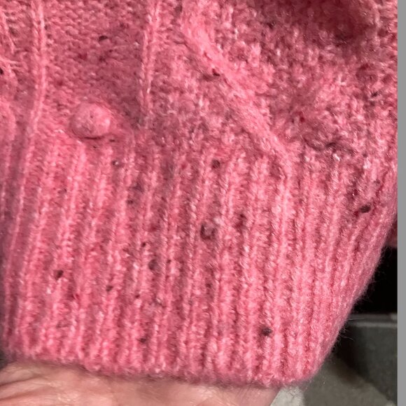 Old Navy Pink Speckled Cable-Knit Popcorn Sweater Women's Size L TALL - Picture 3 of 9